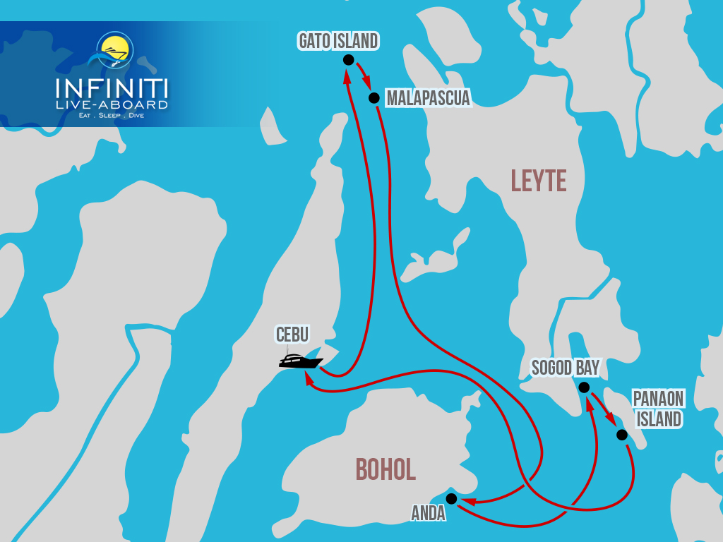 Route Malapascua and Leyte